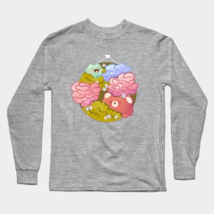 Embroidery Hoop Pals Frog and Bear Long Sleeve T-Shirt